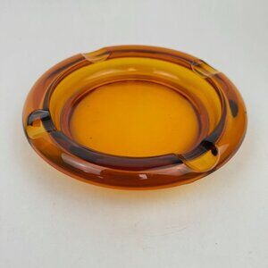 Amber Glass Ashtray - Stylish Home Accent